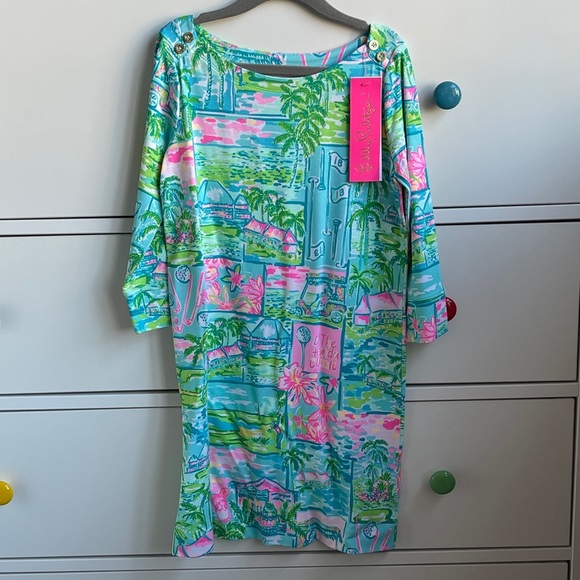 Lilly Pulitzer UPF 50+ mini Sophie dress, multi color, Honda classic print - Picture 1 of 10